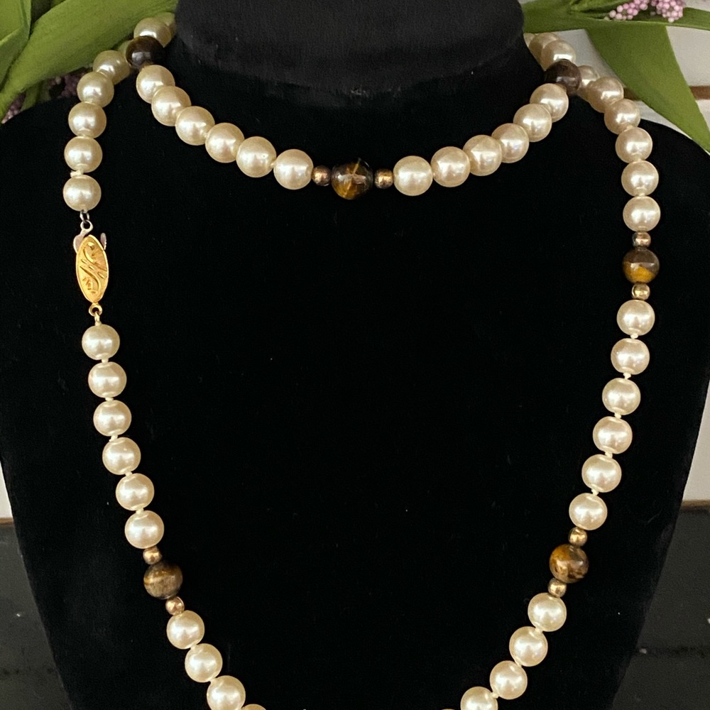 Vintage Long Pearl Necklace